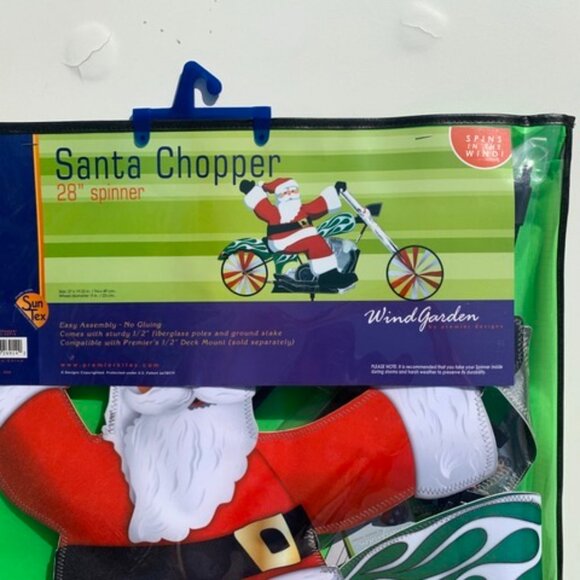 28 in. Chopper Motorcycle Spinner - Santa - Picture 2 of 2